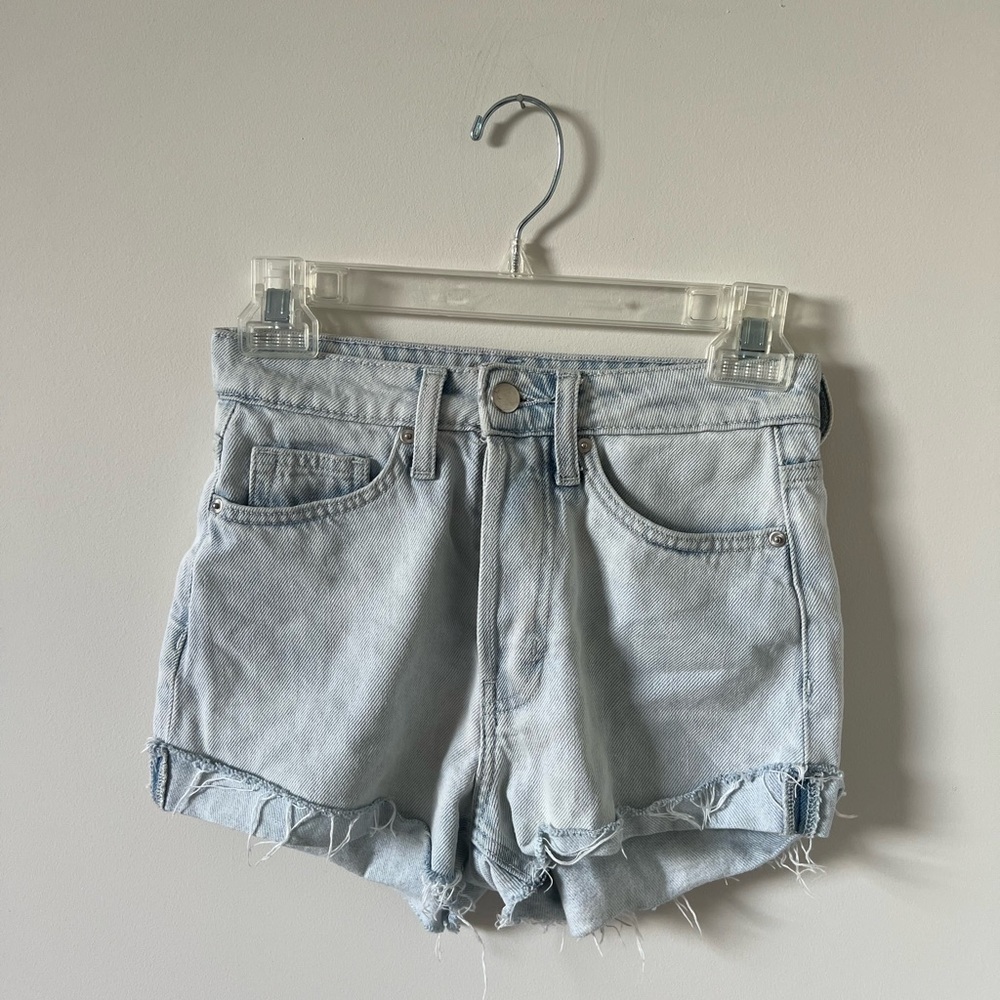 H&M Light Denim High-waisted Shorts